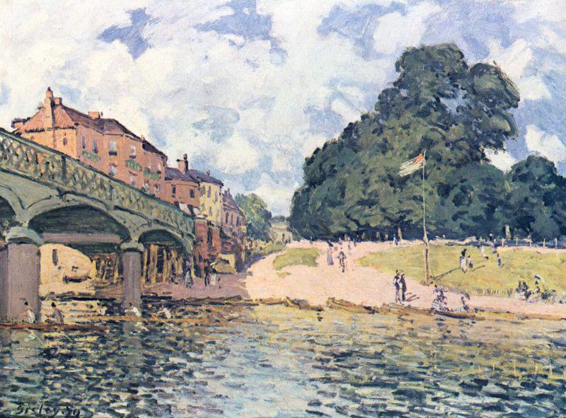Alfred Sisley Bridge at Hampton Court, oil painting image